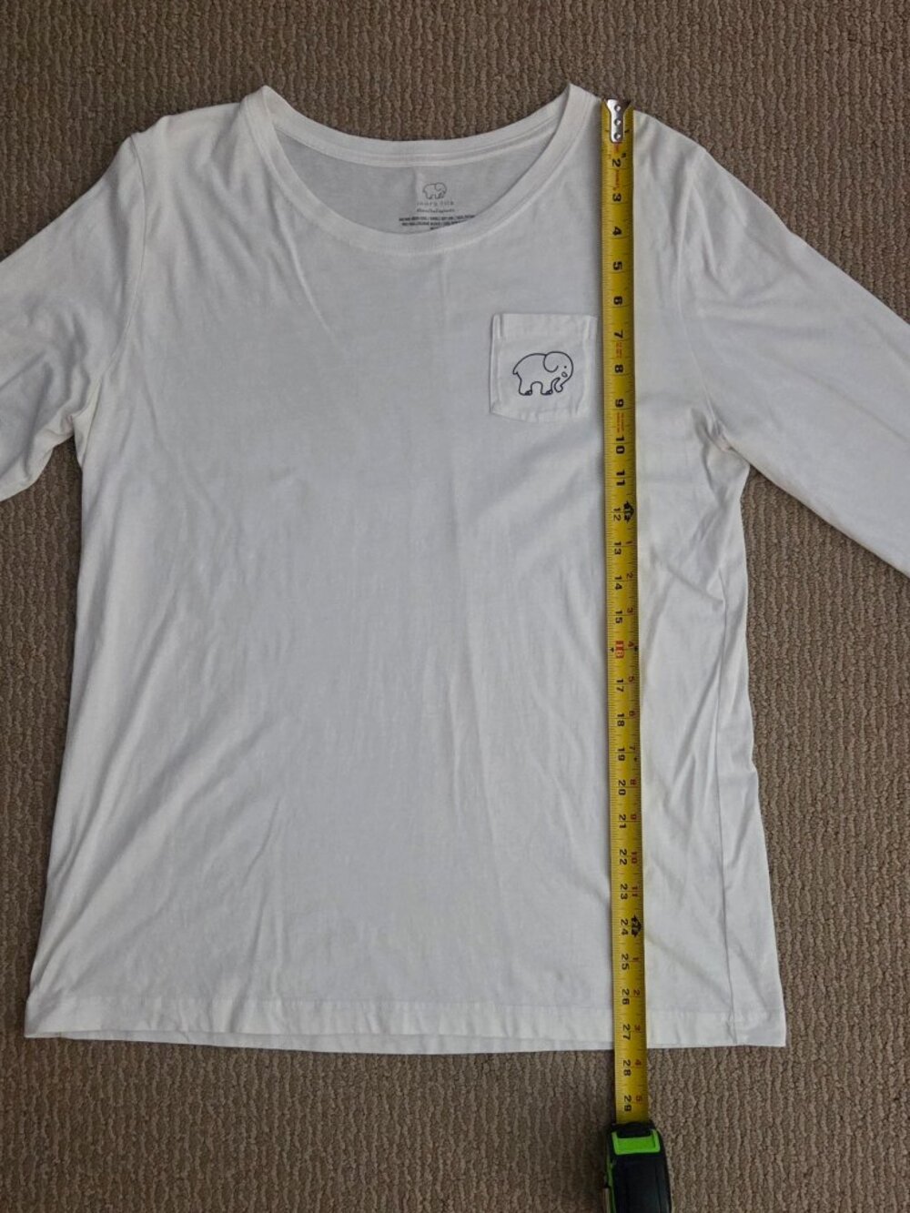Ivory Ella Women’s Cream Long Sleeve Crewneck Logo T-shirt - Picture 7 of 9